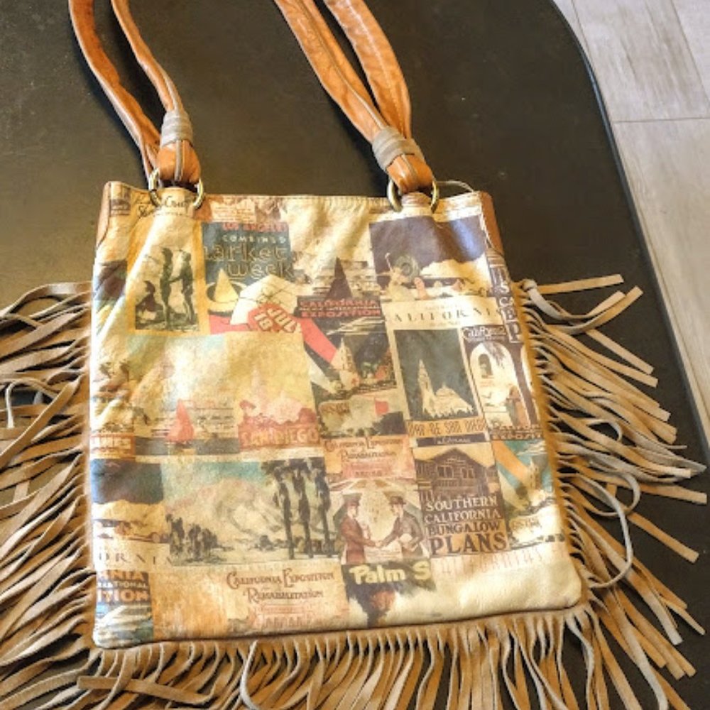 Ceconi Piero Leather Fringed Bag/Purse